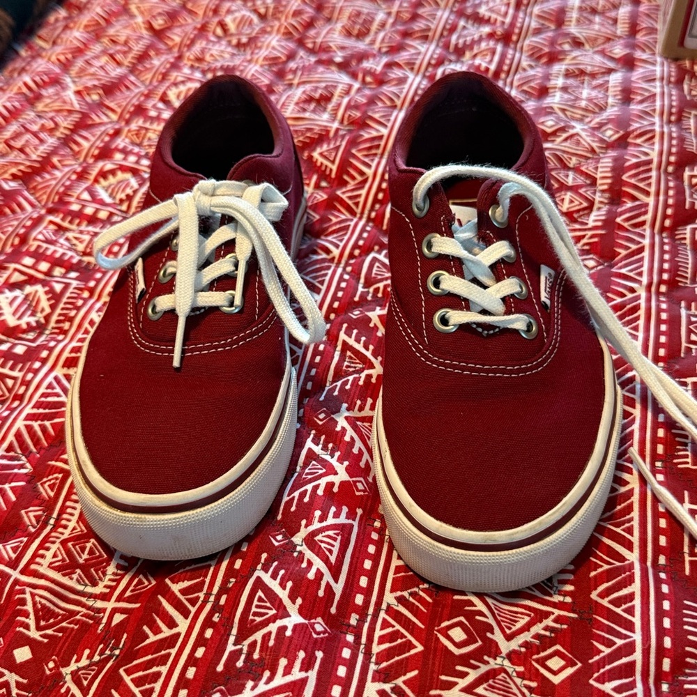 Van’s Size 5, red and white Canvas Shoes. Like New, Worn a couple of times.